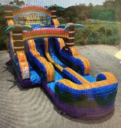 15 Foot Tiki Double Lane Water Slide