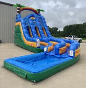 18 Foot Tropical Thunder Double Lane Water Slide