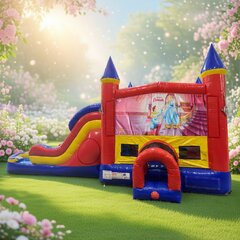 Cinderella Double Lane Bounce House Combination