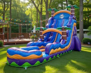 22 Foot Double Lane Tropical Hurricane Waterslide