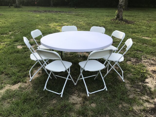 White fold chairs