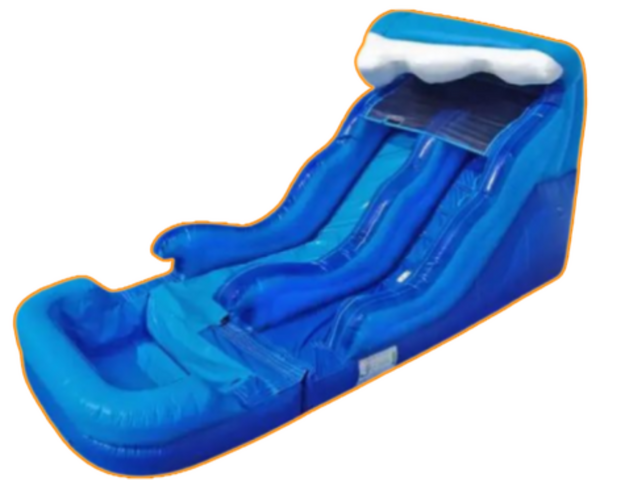 15ft Blue Wave Slide With Ball pit