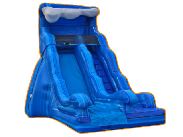 18'  Blue Tsunami Dual Slide with Pool
