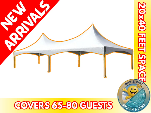 20 x 40ft High Peak Frame Tent - Smiley Jump Rental