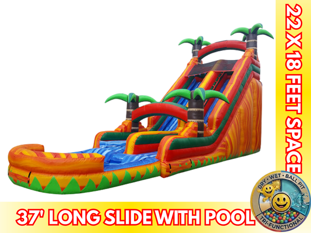 22' Tropical Paradise Slide with Pool