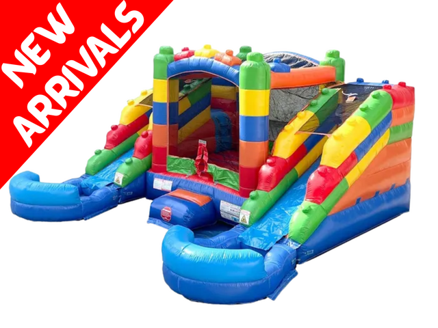 Lego Bounce House with 2 slides Wet