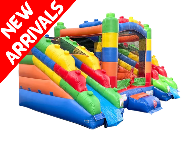 Lego Bounce House with 2 slides Dry