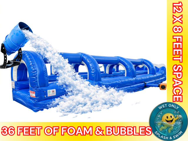 36' Blue Wave Dual Slip n Slide with Foam Machine