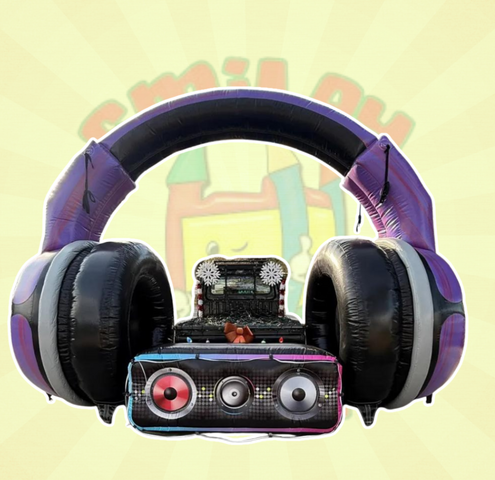 Giant Inflatable Headphone DJ Booth