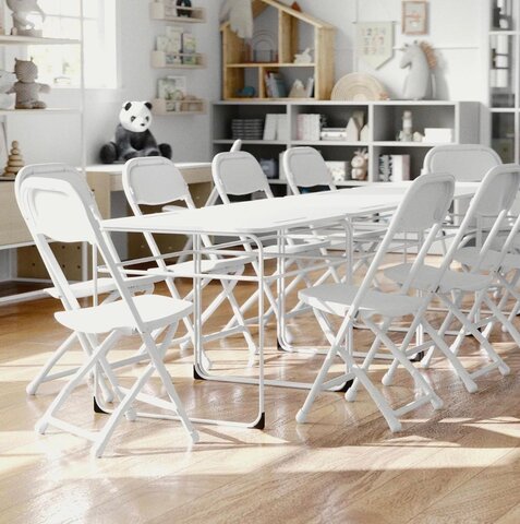 1 Table and 8 Kiddie Chairs