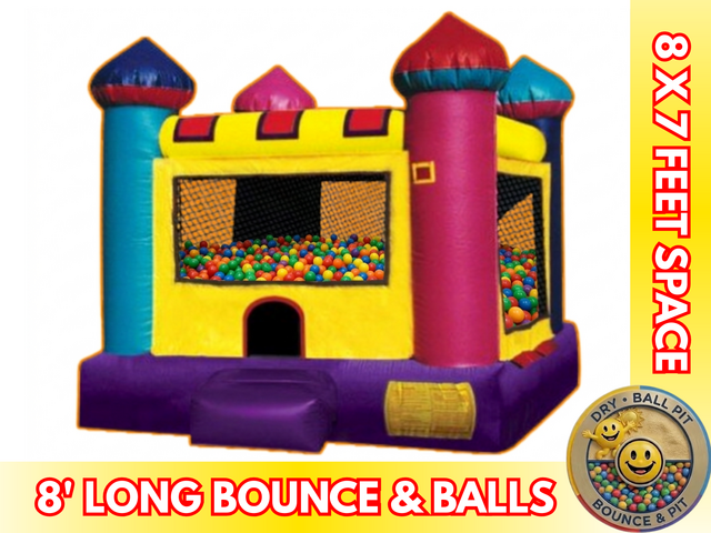 Toddler Castle Bounce House Ball Pit 🔴🔵🟠🟡🟢🟣