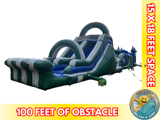 100' Green Emerald Obstacle Course