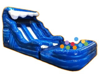 12'  Blue Wave Dual  Slide With Ball pit 🔴🔵🟠🟡🟢🟣