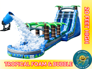 20' H  Tropical with Dual  Slip and Slide with Foam Machine