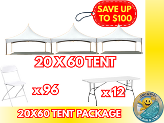 20 X 60 TENT, CHAIRS AND TABLES PACKAGE