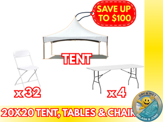 20x20 Tent + Tables + Chairs Package