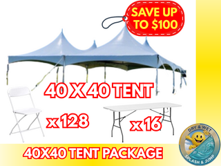 40x40 Tent + Tables + Chairs Package 
