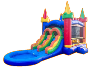 Rainbow Combo  Bounce House With 2 Slides and Ball Pit🔴🔵🟠🟡🟢🟣