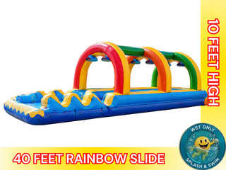 Rainbow Dual Slip n' Slide With Pool