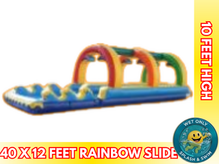  Rainbow Dual Slip n Slide With Pool