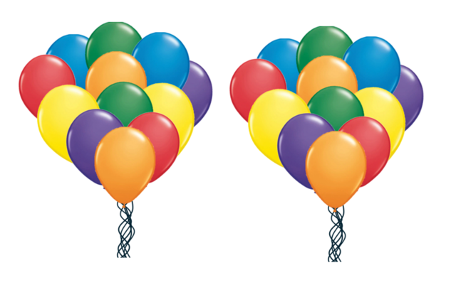 24 Rainbow Helium Filled Balloons