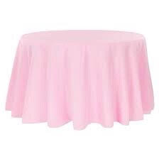 Pink-Round Table Cloth Floor Length