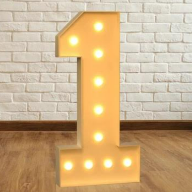 #1 Marquee Number with Lights-4FT