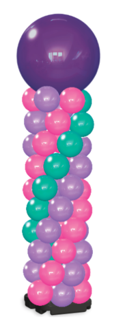 7FT Eco Balloon Column Pink and Purple