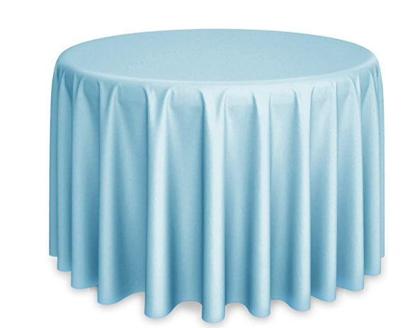 Light Blue- Round Table Cloth Floor Length