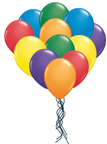  12 Rainbow Helium Filled Balloons