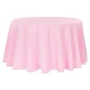 Pink-Round Table Cloth Floor Length