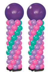 2 -7FT Eco Balloon Column Pink and Purple 