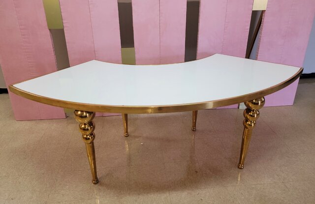 Serpentine Gold Trim and White Table