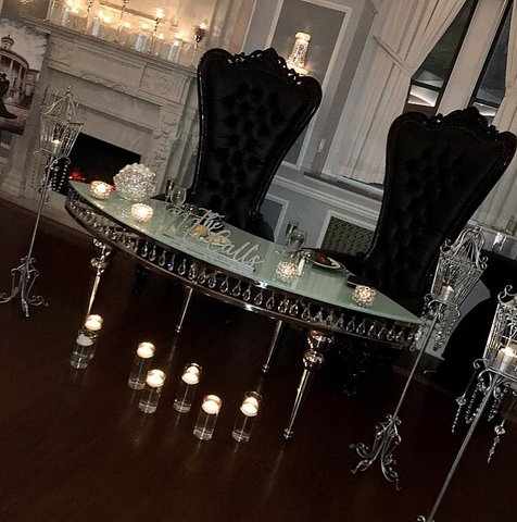 Silver Chandelier Table
