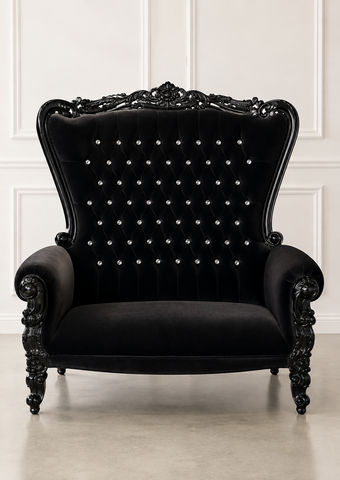 Black Velvet Vintage Love Seat