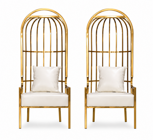 Gold Caged Chair