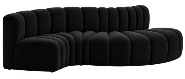 Wavy Black Sofa