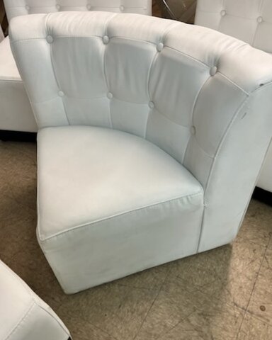 White Leather Lounge Chair #4