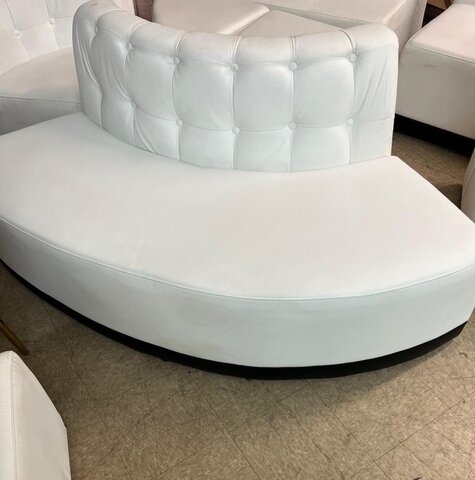 White Leather Lounge Couch #4