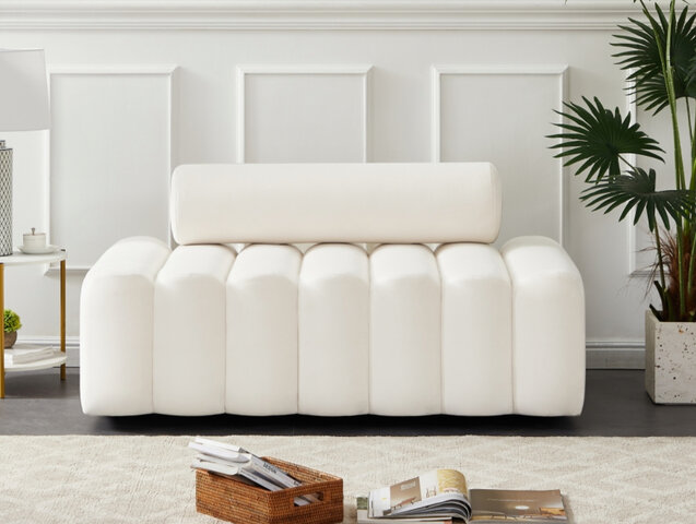Cream Velvet Sofa