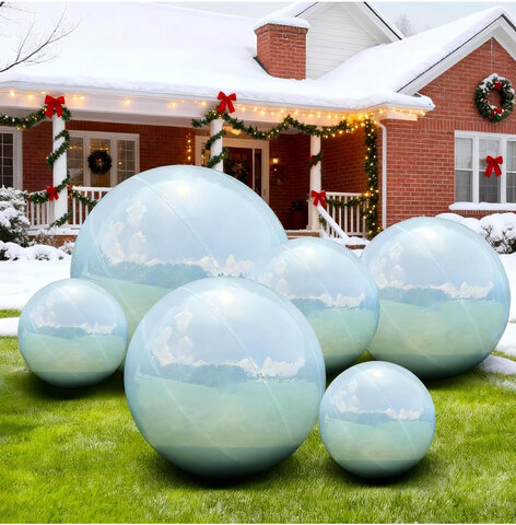 Light Blue Mirrored Balls