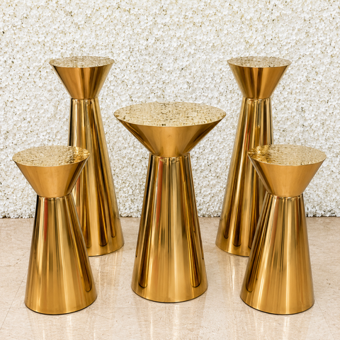 Medium Wide Gold/ Mirrored Pedestal