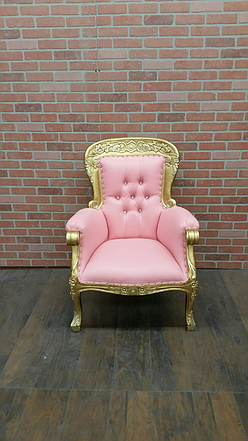 Pink Chair/ Gold Trim