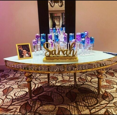 Gold Chandelier Table