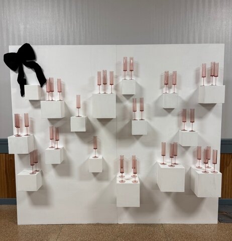  All White Champagne and Decor Wall