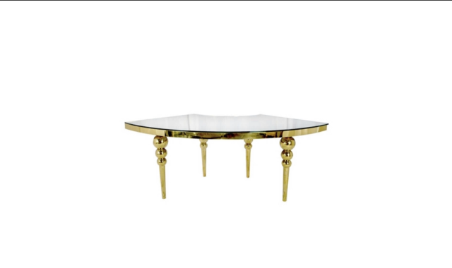 Serpentine Gold Trim and White Table