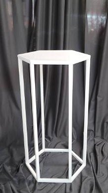 Medium White Hexagon Pedestal
