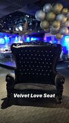 Black Velvet Vintage Love Seat