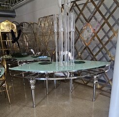 Silver Serpentine Table