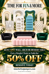 Rent any Wall or Dessert Rack or Arch half off on sofa or single chair